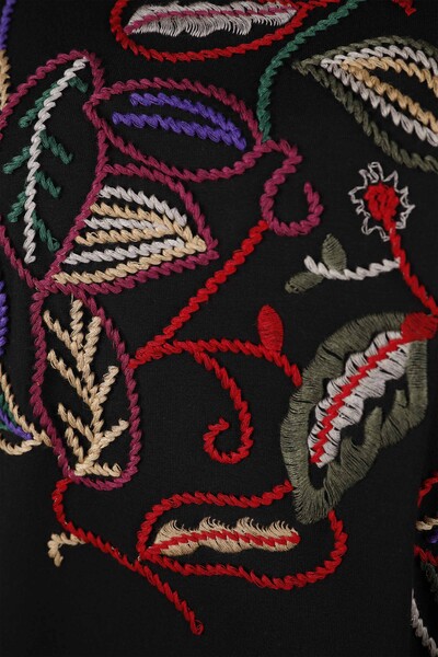 Wholesale Women's Blouse Cotton Leaf Detailed Embroidery - 77466 | KAZEE - Thumbnail