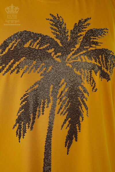 Wholesale Women's Blouse - Patterned - Saffron - 79325 | KAZEE - 4