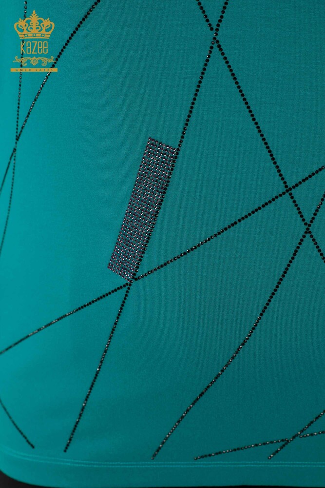 Wholesale Women's Blouse - Short Sleeve - Green - 79288 | KAZEE - 5