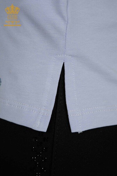 Wholesale Women's Blouse Short Sleeve Lilac - 79563 | KAZEE - Thumbnail