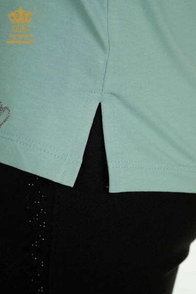 Wholesale Women's Blouse Short Sleeve Mint - 79563 | KAZEE - Thumbnail