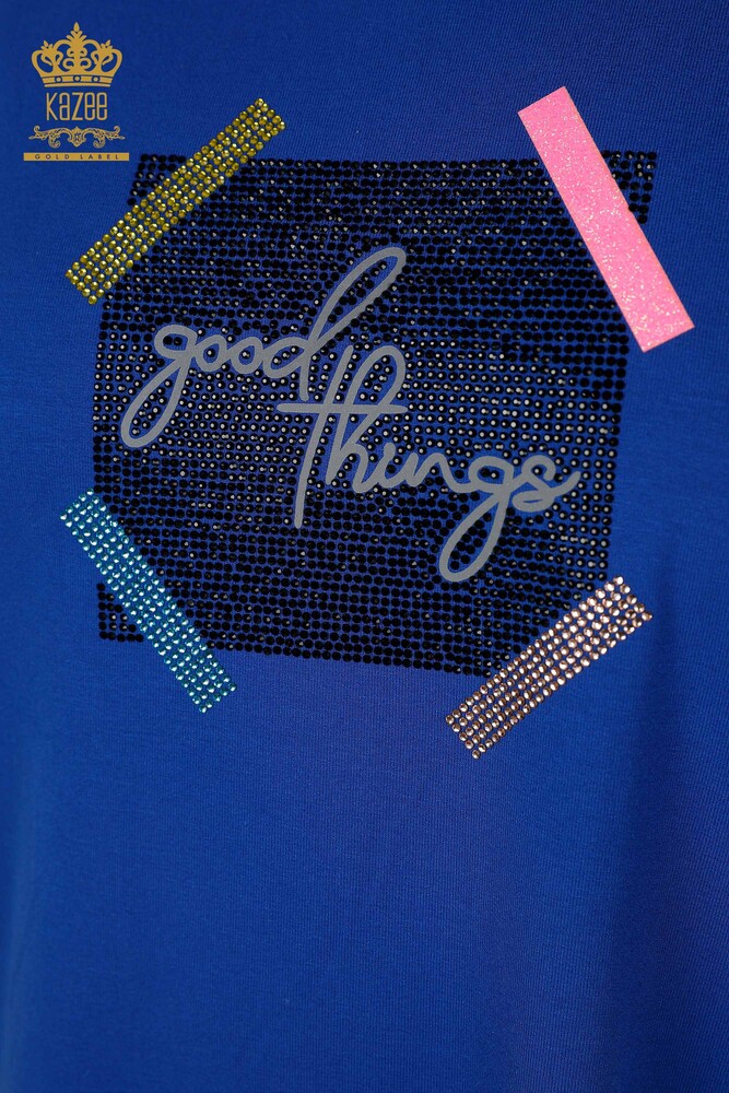 Wholesale Women's Blouse - Short Sleeve - Saks - 79323 | KAZEE - 3