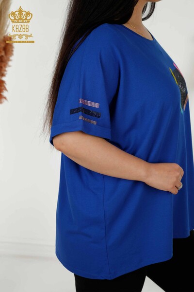 Wholesale Women's Blouse - Short Sleeve - Saks - 79323 | KAZEE - 7