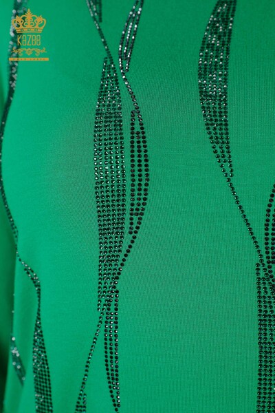 Wholesale Women's Blouse Sleeve Detailed Line Stone Embroidered - 79024 | KAZEE - Thumbnail
