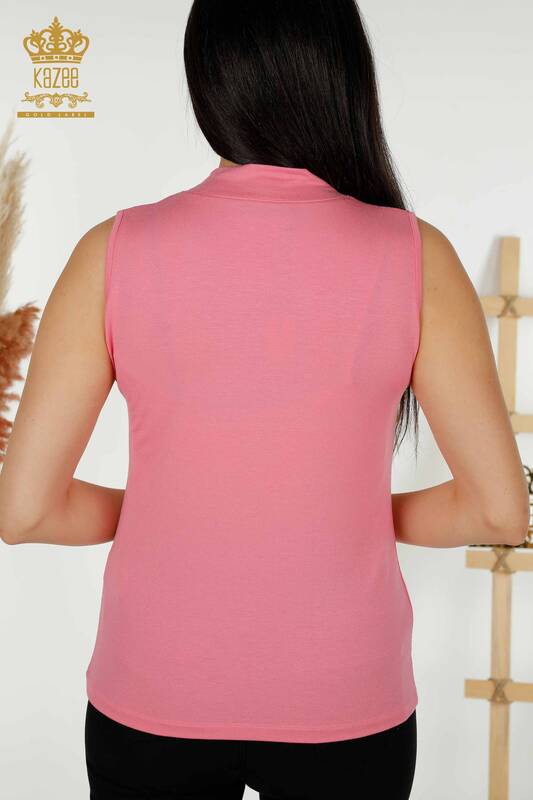 Wholesale Women's Blouse - Sleeveless - Pink - 79286 | KAZEE
