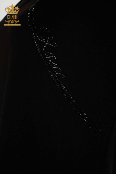 Wholesale Women's Blouse - Stone Embroidered - Black - 79295 | KAZEE - Thumbnail