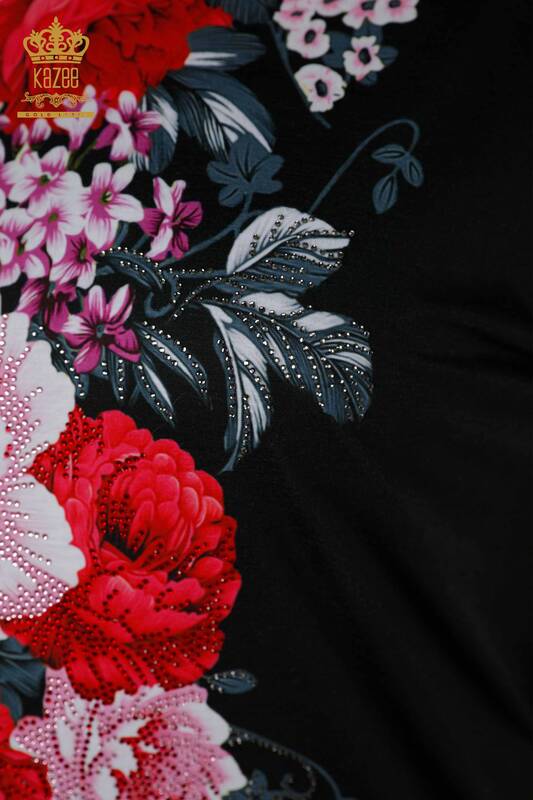 Wholesale Women's Blouse - Stone Embroidered - Digital - 12080 | KAZEE