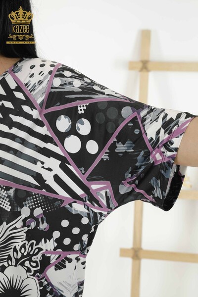 Wholesale Women's Blouse - Stone Embroidered - Pink - 12052 | KAZEE - Thumbnail