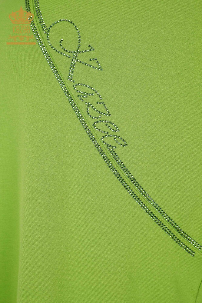 Wholesale Women's Blouse - Stone Embroidered - Pistachio Green - 79295 | KAZEE - 3