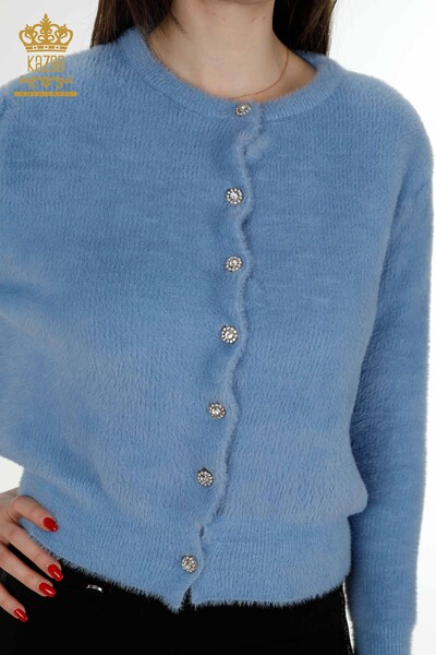 Wholesale Women's Cardigan Angora Blue - 19099 | KAZEE - 2