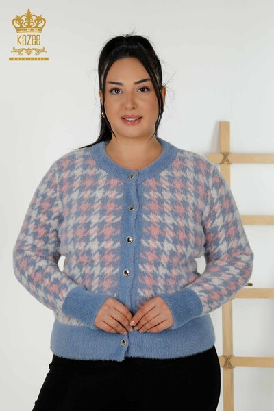 Wholesale Women's Cardigan - Angora - Blue - 30128 | KAZEE - Thumbnail