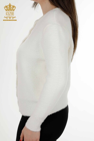 Wholesale Women's Cardigan Angora Ecru - 19099 | KAZEE - 4