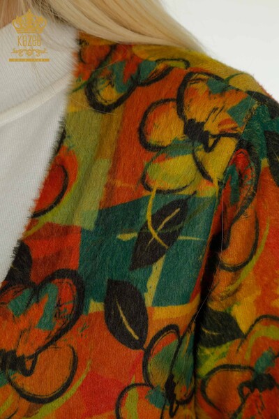 Wholesale Women's Cardigan Angora Flower Patterned - 30452 | KAZEE - Thumbnail