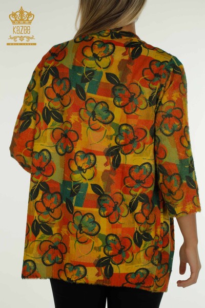 Wholesale Women's Cardigan Angora Flower Patterned - 30452 | KAZEE - Thumbnail