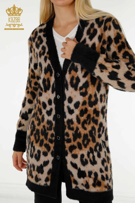 Wholesale Women's Cardigan Angora Leopard - 30629 | KAZEE