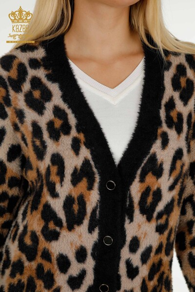 Wholesale Women's Cardigan Angora Leopard - 30629 | KAZEE - Thumbnail
