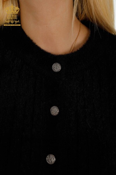 Wholesale Women's Cardigan Angora Knitted Black - 30321 | KAZEE - Thumbnail