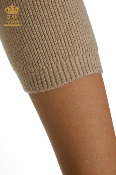 Wholesale Women's Cardigan with Button Detail Beige - 30366 | KAZEE - 8