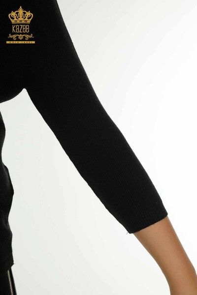 Wholesale Women's Cardigan Button Detailed Black - 30366 | KAZEE - 7