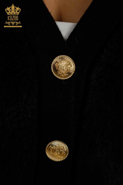 Wholesale Women's Cardigan Button Detailed Black - 30626 | KAZEE - 4