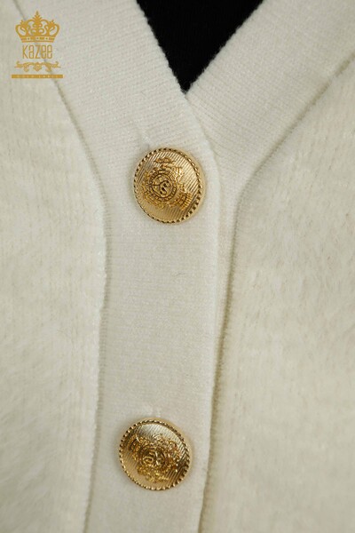 Wholesale Women's Cardigan Button Detailed Ecru - 30626 | KAZEE - Thumbnail