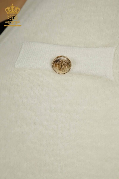 Wholesale Women's Cardigan Button Detailed Ecru - 30626 | KAZEE - Thumbnail