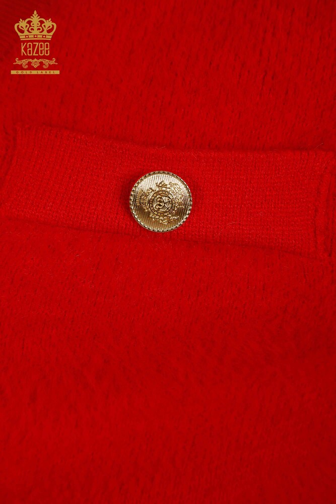 Wholesale Women's Cardigan Button Detailed Red - 30626 | KAZEE - 7