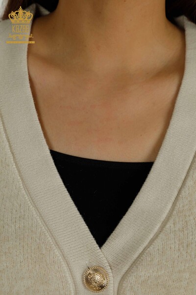 Wholesale Women's Cardigan Button Detailed Stone - 30626 | KAZEE - 3