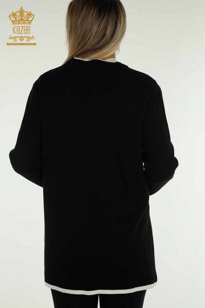 Wholesale Women's Cardigan Buttoned Pocket Black - 30148 | KAZEE - Thumbnail