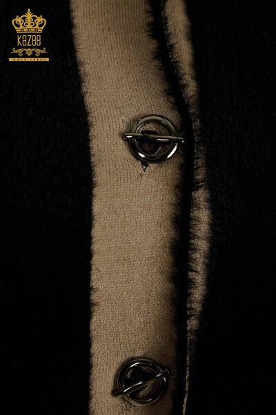 Wholesale Women's Cardigan Buttoned Angora Black - 30444 | KAZEE - Thumbnail