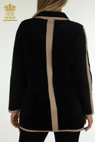 Wholesale Women's Cardigan Buttoned Angora Black - 30444 | KAZEE - Thumbnail