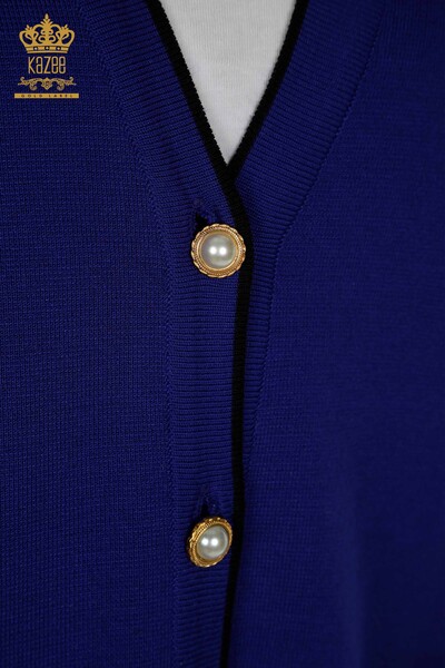 Wholesale Women's Cardigan Buttoned Pocket Saks - 30148 | KAZEE - Thumbnail (2)