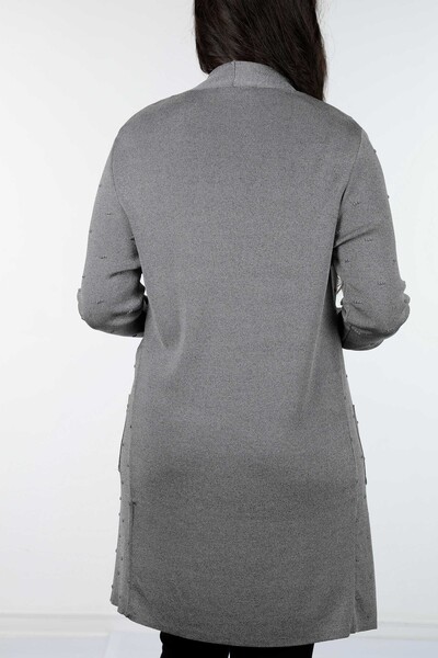 Wholesale Women's Cardigan Polka Dot Detailed Long Viscose with Pocket - 15698 | KAZEE - 5