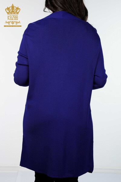Wholesale Women's Cardigan Patterned Long Viscose - 15440 | KAZEE - Thumbnail