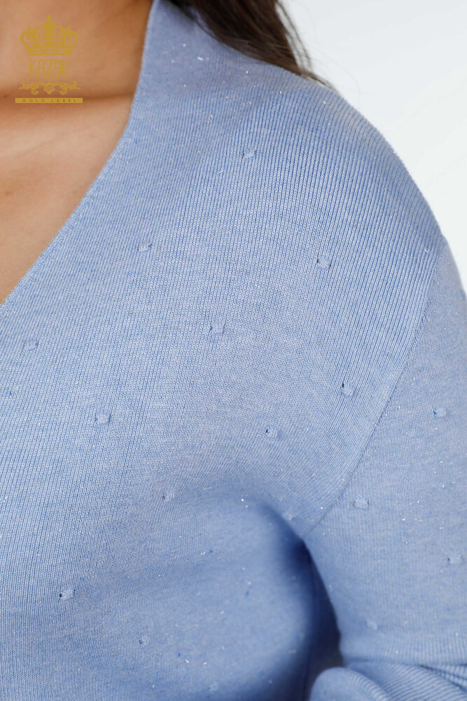 Wholesale Women's Cardigan Glitter Transition Polka Dot Patterned Viscose - 15436 | KAZEE - 12