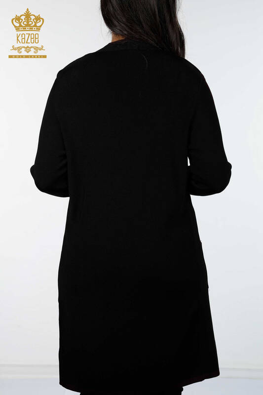 Wholesale Women's Cardigan Sleeves Side Striped Pocket - 14269 | KAZEE