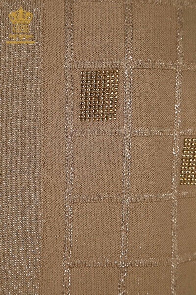 Wholesale Women's Cardigan Embroidered Beige - 30057 | KAZEE - 5