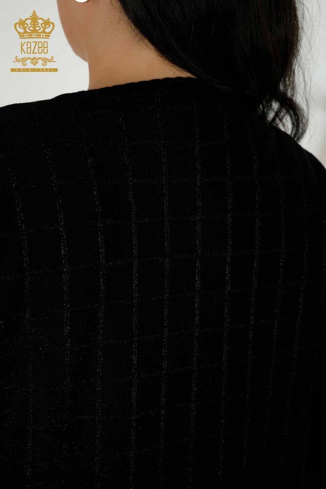 Wholesale Women's Cardigan Stone Embroidered Black - 30057 | KAZEE - 9