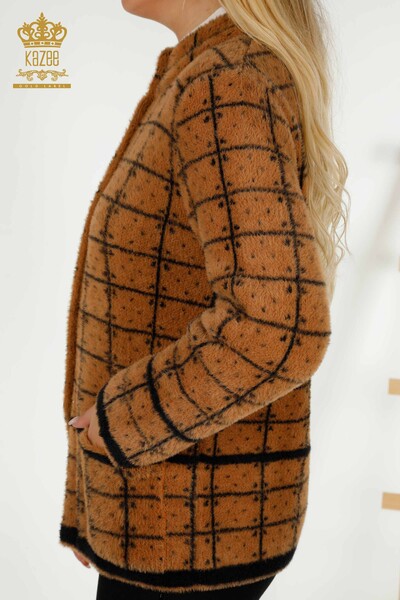 Wholesale Women's Cardigan Two Color Angora Brown Black - 30592 | KAZEE - 5