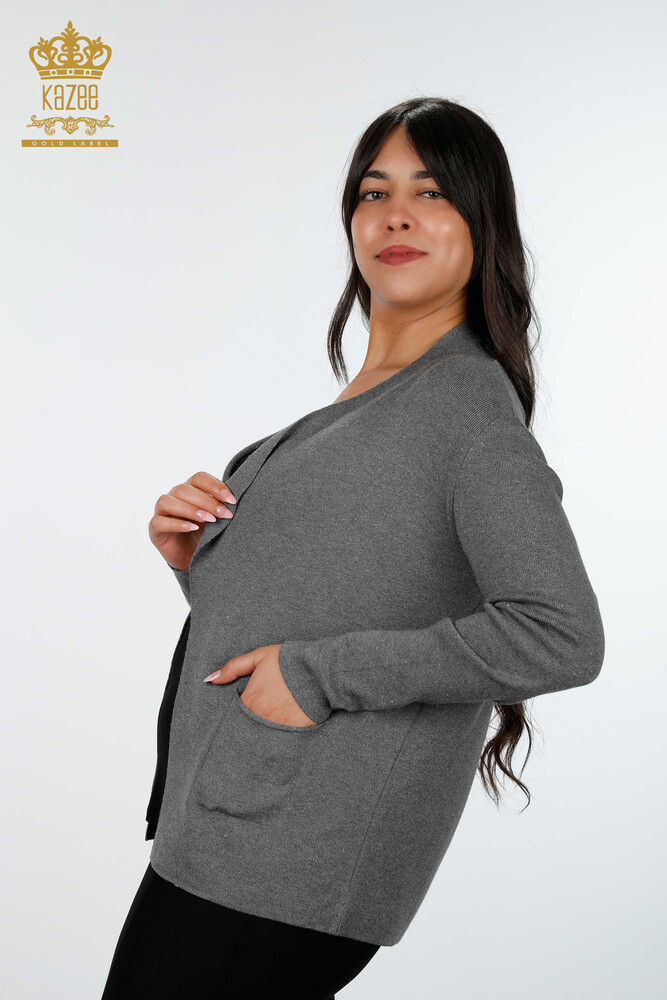 Wholesale Women's Cardigan Two Pocket Detailed Viscose - 14687 | KAZEE - 15