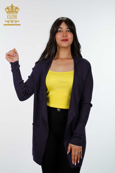 Wholesale Women's Cardigan Viscose Two Pocket Long - 15196 | KAZEE - Kazee