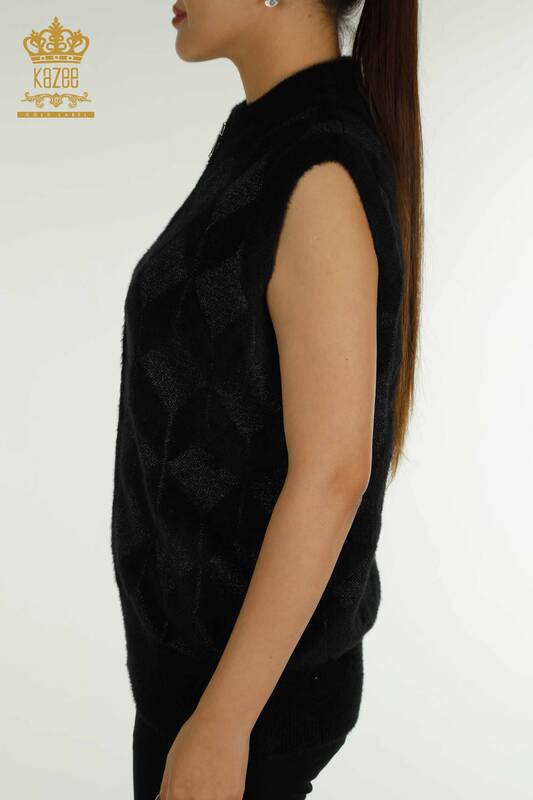 Wholesale Women's Cardigan Zippered Black - 30211 | KAZEE