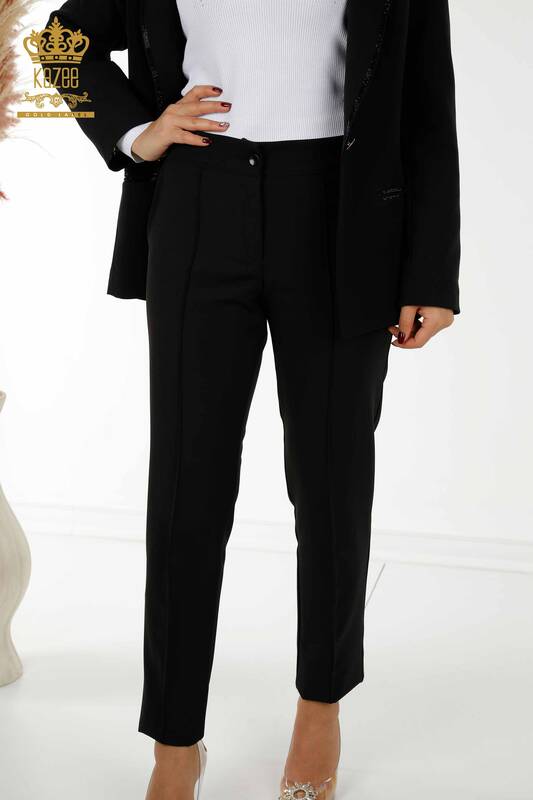 Wholesale Women's Classic Suit - Leopard Pattern - Black - 30002 | KAZEE