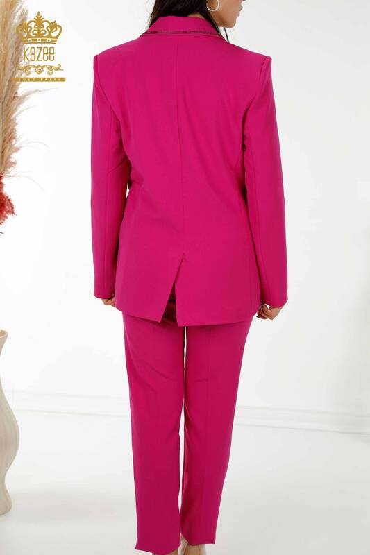 Wholesale Women's Classic Suit - Leopard Pattern - Fuchsia - 30002 | KAZEE