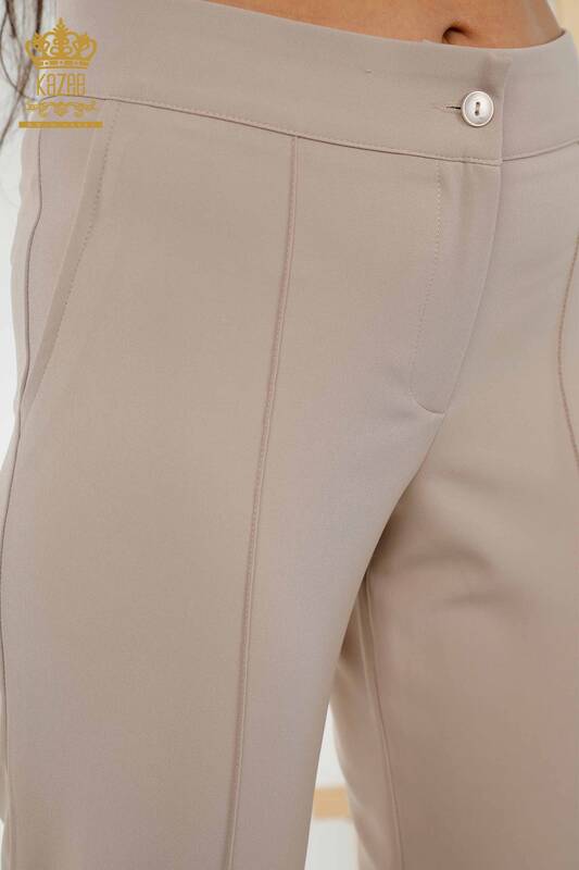 Wholesale Women's Classic Suit - Tiger Pattern - Beige - 30001 | KAZEE