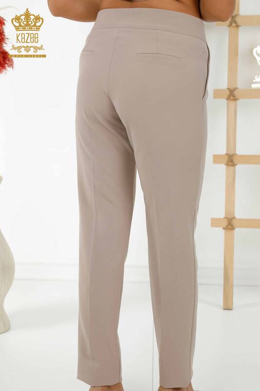 Wholesale Women's Classic Suit - Tiger Pattern - Beige - 30001 | KAZEE