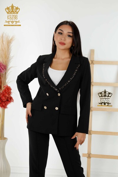 Kazee - Wholesale Women's Classic Suit - Tiger Pattern - Black - 30001 | KAZEE (1)