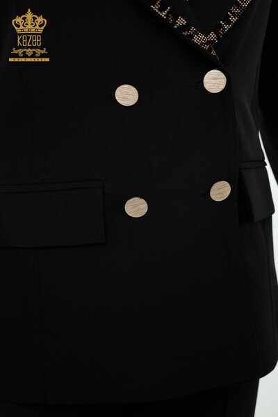 Wholesale Women's Classic Suit - Tiger Pattern - Black - 30001 | KAZEE - Thumbnail
