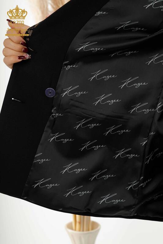 Wholesale Women's Classic Suit - Tiger Pattern - Black - 30001 | KAZEE