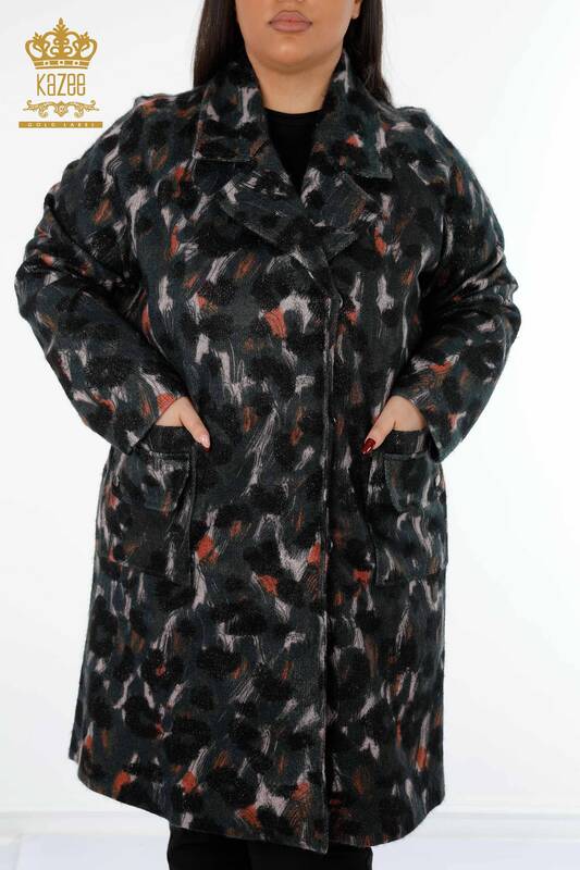 Wholesale Women's Coat Patterned - 19130 | KAZEE